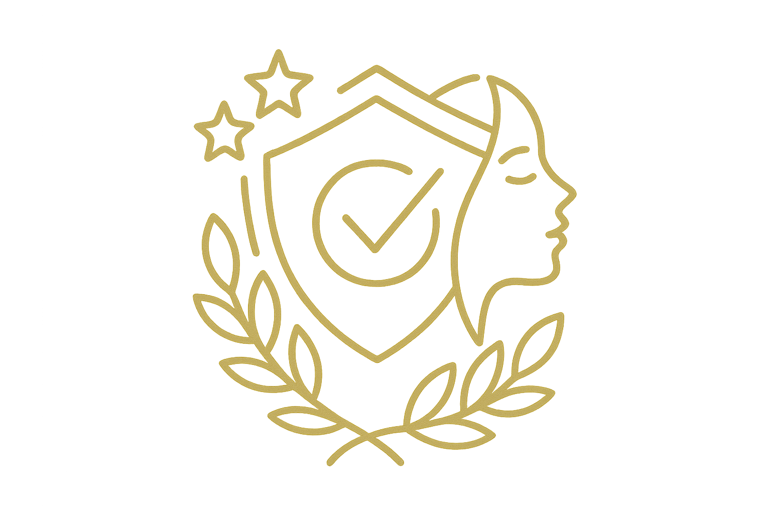 Trusted Excellence Icon - Gold shield with stars